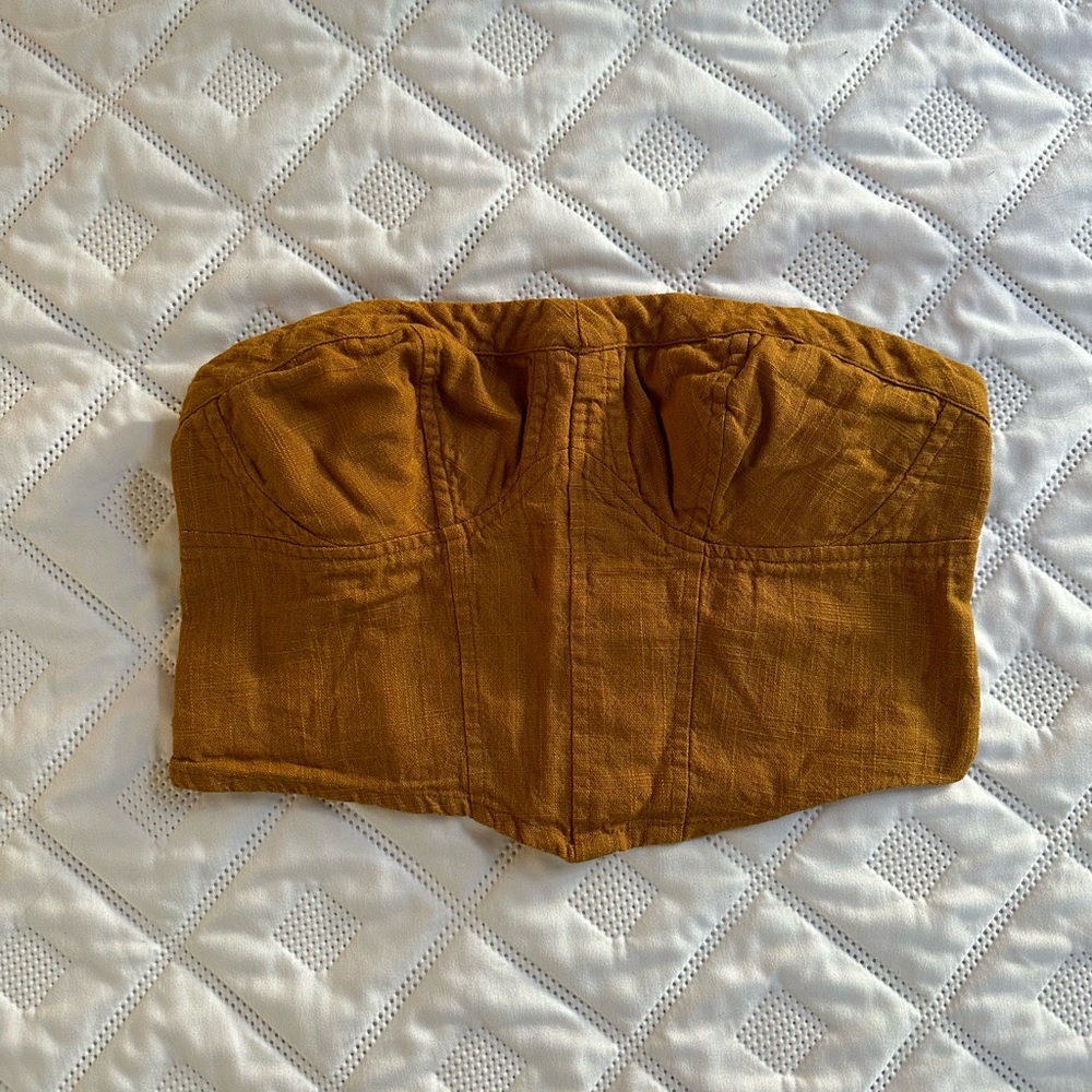 Free People Corset Top in Chestnut Brown
